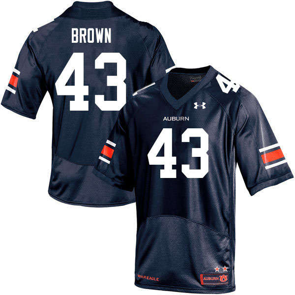 Men #43 Kameron Brown Auburn Tigers College Football Jerseys Sale-Navy